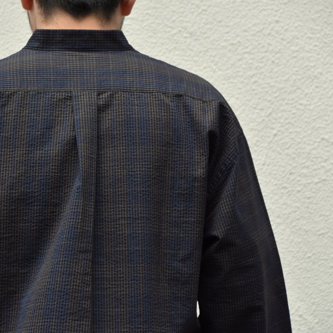 【2020 SS】 Cristaseya(クリスタセヤ)/ STRIPED SEERSUCKER PAJAMA SHIRT -Black/Brown striped#02DA-S-ST(5)