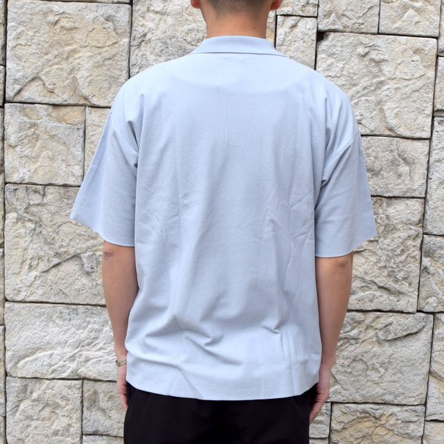 【2020 SS】AURALEE(オーラリー)/ HARD TWIST AMUNZEN DOUBLE CLOTH POLO -L.BLUE- #A20SP02KN(5)