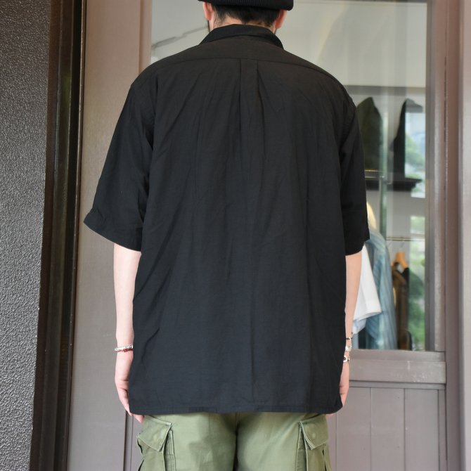 【2020 SS】COMOLI (コモリ) ベタシャンオープンカラーシャツ#R01-02011 -BLACK-(5)