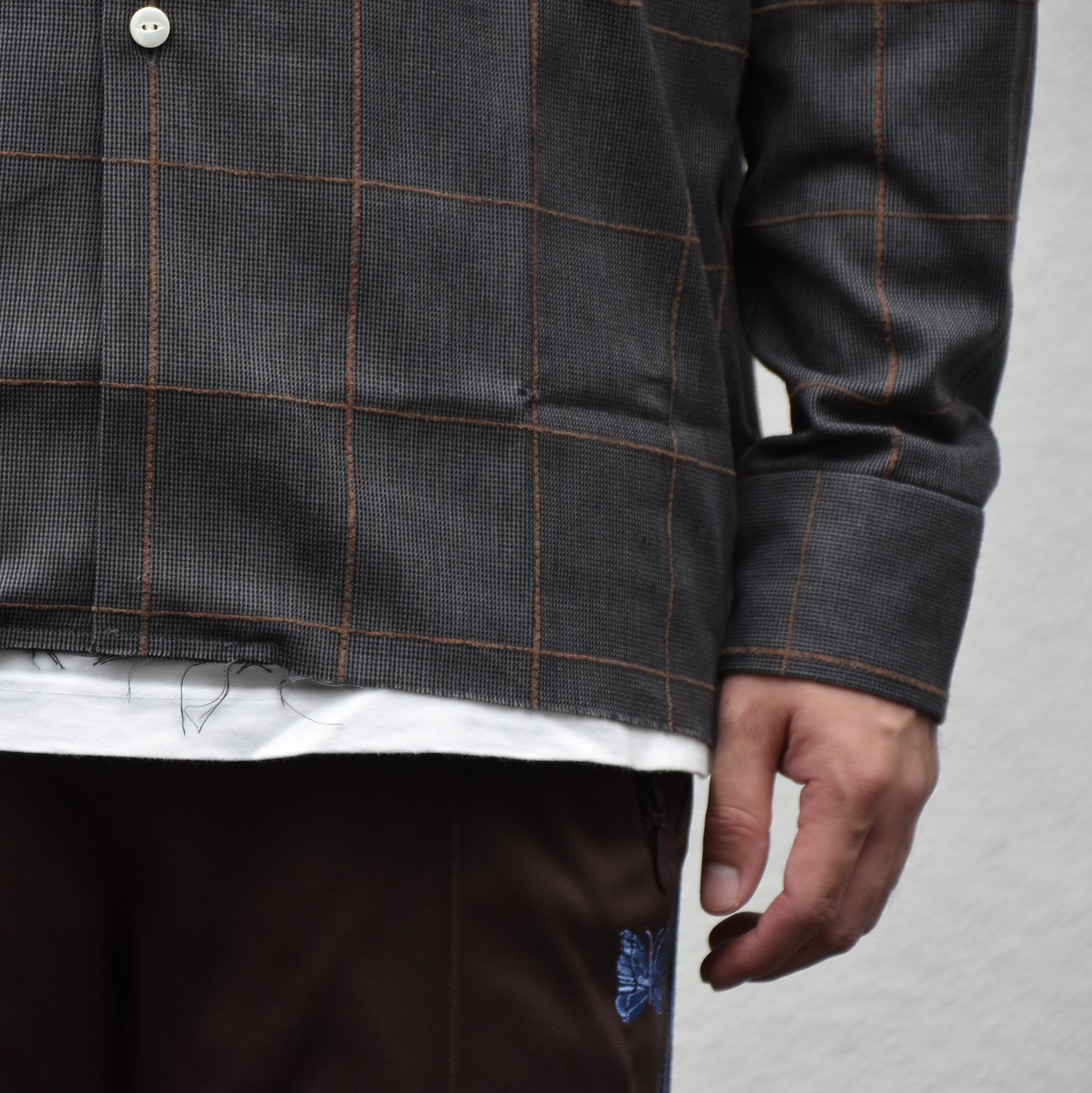 NEEDLES(ニードルス) C.O.B Classic Shirt -C/Pe/R Plaid Twill-GRAY #HM206(5)