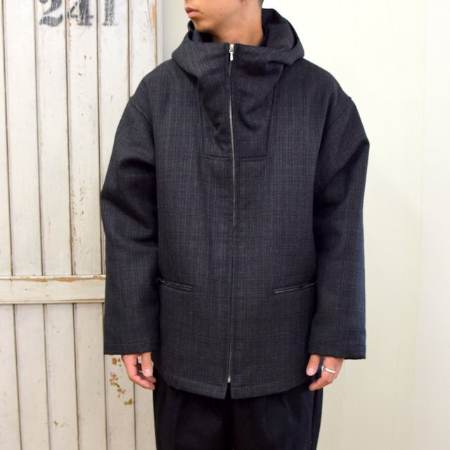 AURALEE(オーラリー)/ BLUEFACED WOOL DOUBLE CLOTH ZIP HOODIE -MIX CHARCOAL- #A20AB02BN(5)
