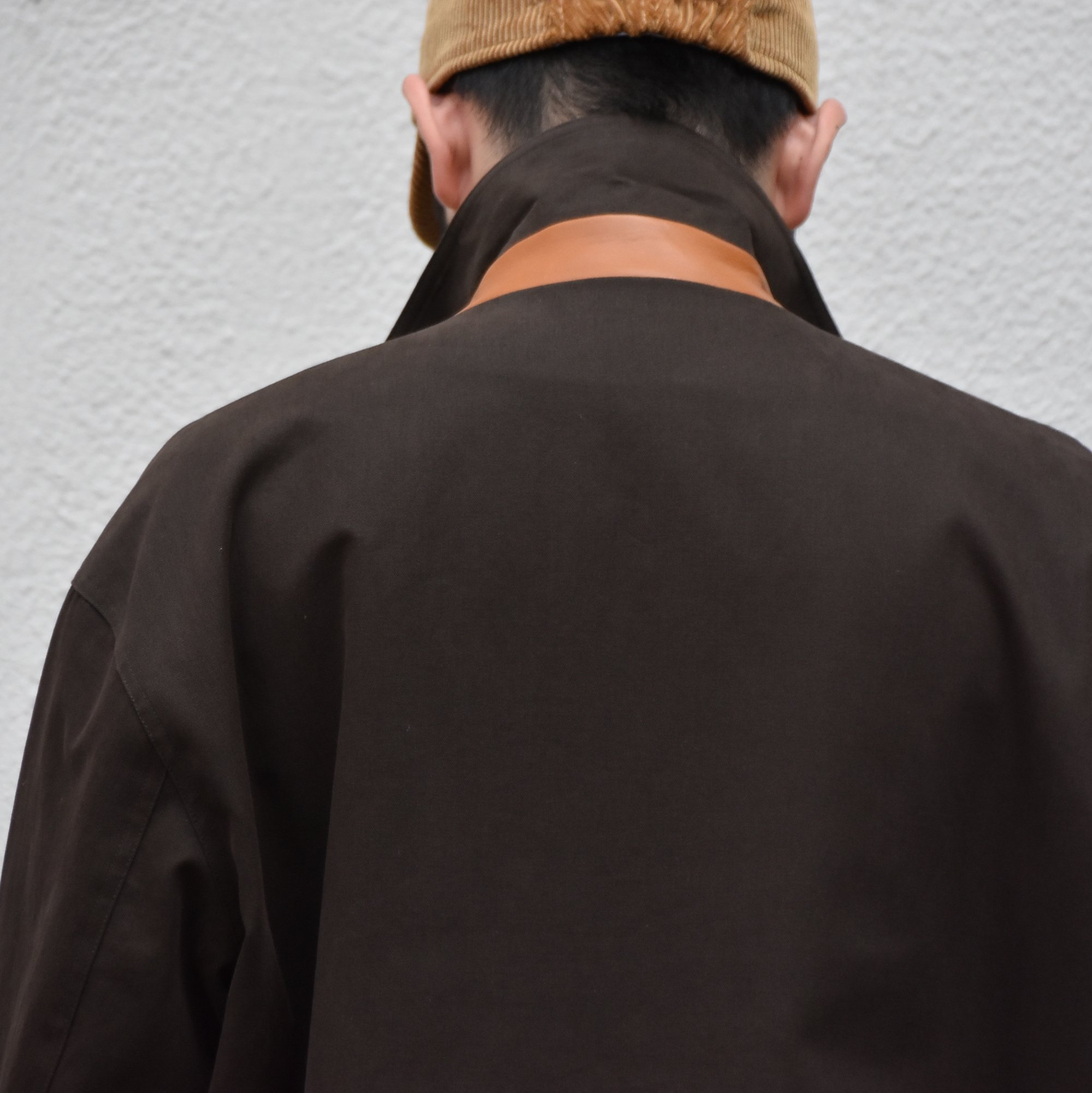 【2020】 Cristaseya(クリスタセヤ)/ COTTON OVERSIZED BLOUSON WITH LEATHER PATCH -BROWN- #07KA-CO-BR(5)
