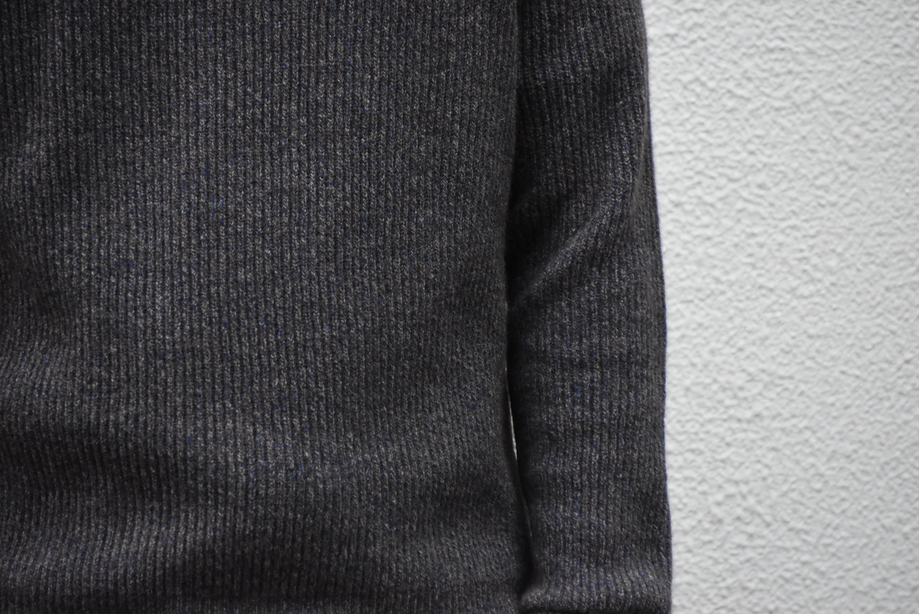 【2020】 Cristaseya(クリスタセヤ)/ YAK&WOOL RIBBED RAGLAN SWEATER -BROWN BLUE- #17KA-BB(5)