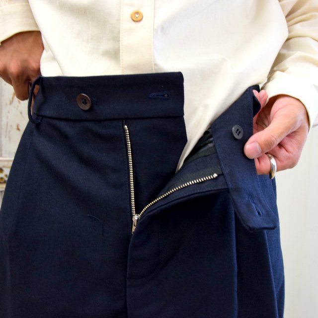 FRANK LEDER(フランクリーダー)/ MOLESKIN 2TUCK TROUSERS -NAVY- #0723026(5)