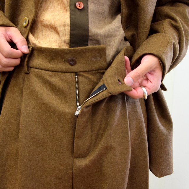 【2020】FRANK LEDER(フランクリーダー)/ LIGHT WEIGHT LODEN WOOL 2TUCK TROUSERS -BROWN- #0723028(5)