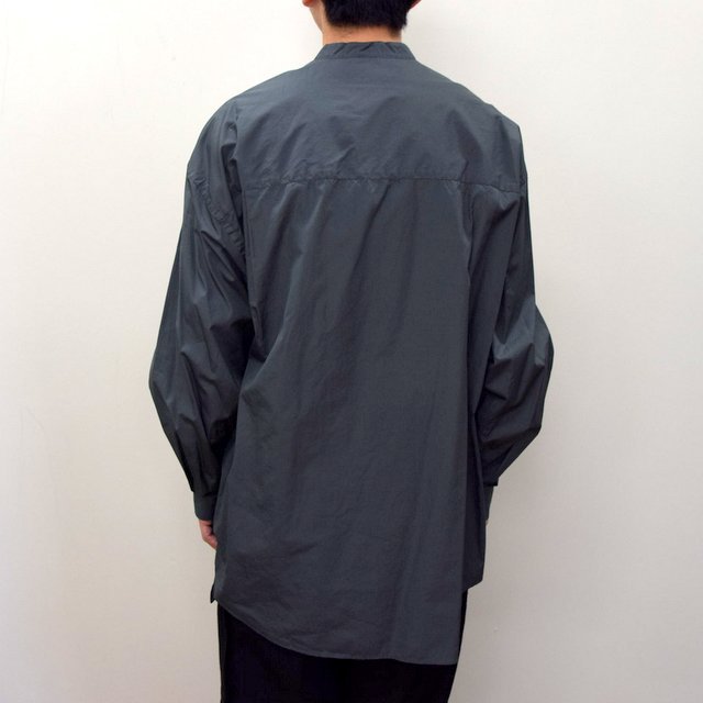 Graphpaper (グラフペーパー)/ BROAD OVERSIZED L/S BAND COLLAR SHIRT -CHARCOAL- #GM211-50111B-GR(5)