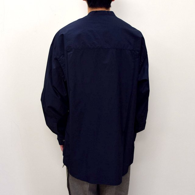 Graphpaper (グラフペーパー)/ BROAD OVERSIZED L/S BAND COLLAR SHIRT -NAVY- #GM211-50111B-GR(5)