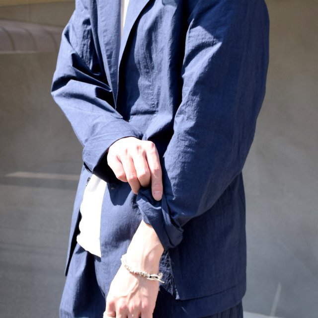 FRANK LEDER(フランクリーダー)/ TRIPLE WASHED THIN COTTON 2B JACKET -NAVY- #0912085-39(5)