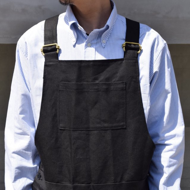 NEAT(ニート)/ COTTON LINEN OXFORD OVERALL -BLACK- #21-01LOO(5)