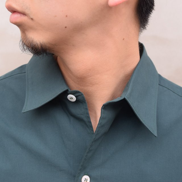 STUDIO NICHOLSON(スタジオニコルソン)/ SORONO POWDER COTTON OVERSIZED S/S SHIRTS -WAKAME- #SNM-567(5)