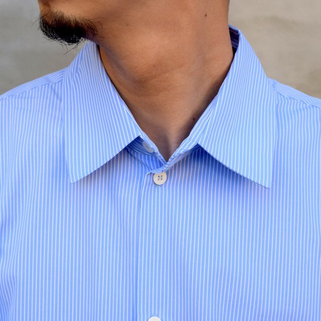 CAMIEL FORTGENS(カミエル フォートゲンス)/ RESEARCH DOUBLE SHIRT SHIRT COTTON -BLUE STRIPE- #11.11.06(5)