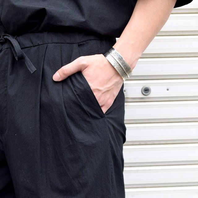 FRANK LEDER(フランクリーダー)/ TRIPLE WASHED THIN COTTON DRAWSTRING TROUSERS -BLACK- #0913090-99(5)