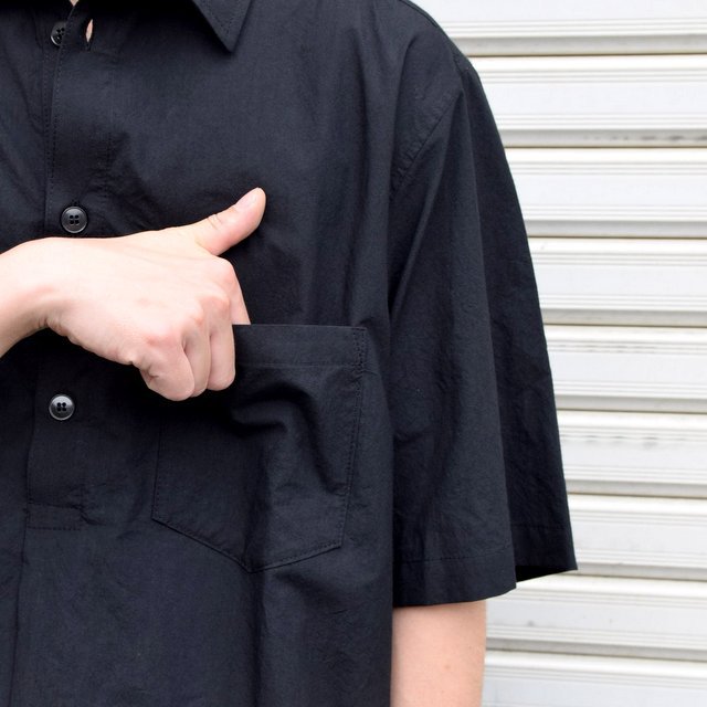 FRANK LEDER(フランクリーダー)/TRIPLE WASHED THIN COTTON S/S SMOCK ‐BLACK- 0917095-99(5)