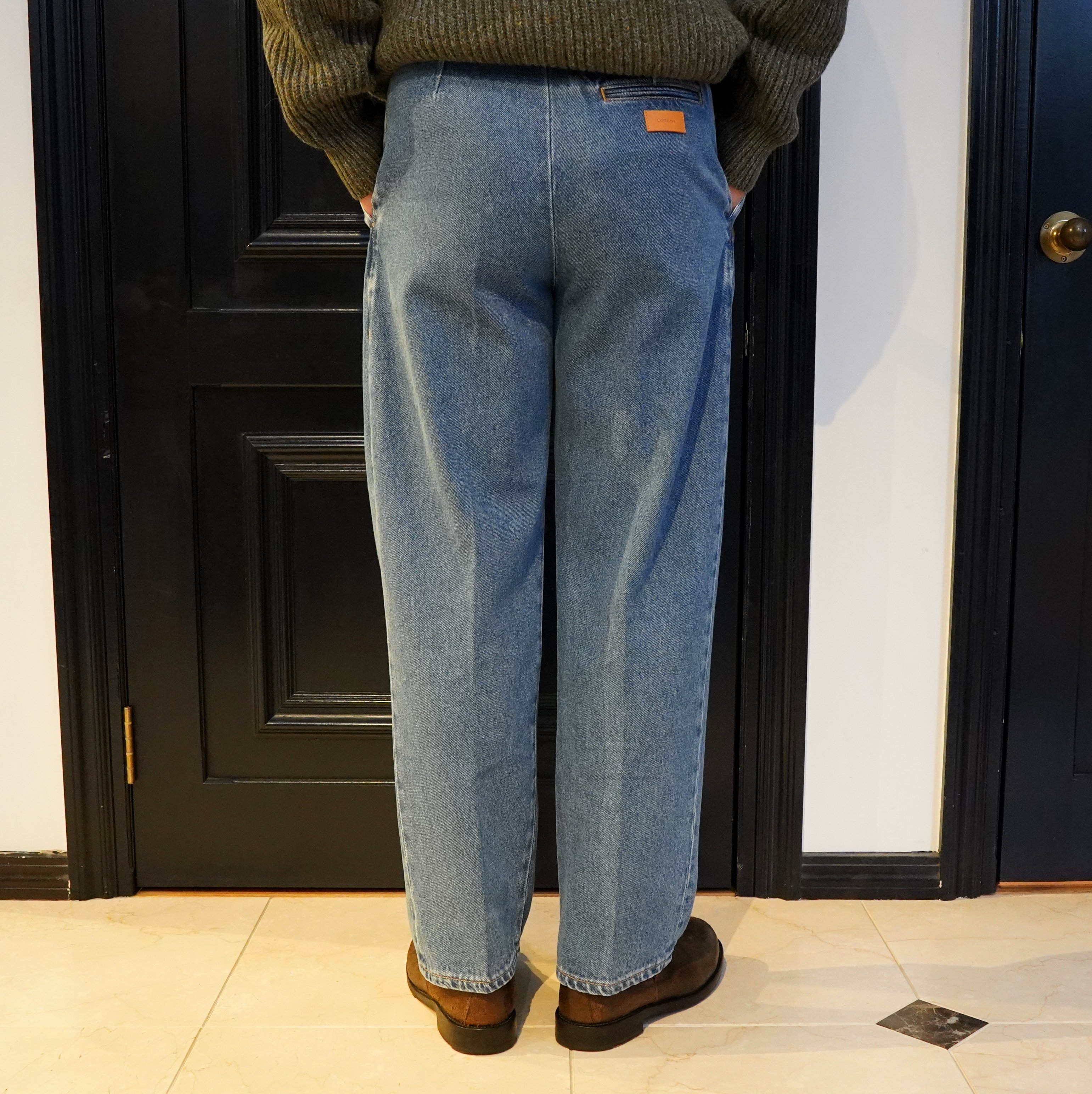 Cristaseya(クリスタセヤ)/ Pleated trousers -Bleached indigo- #03ED-K(5)