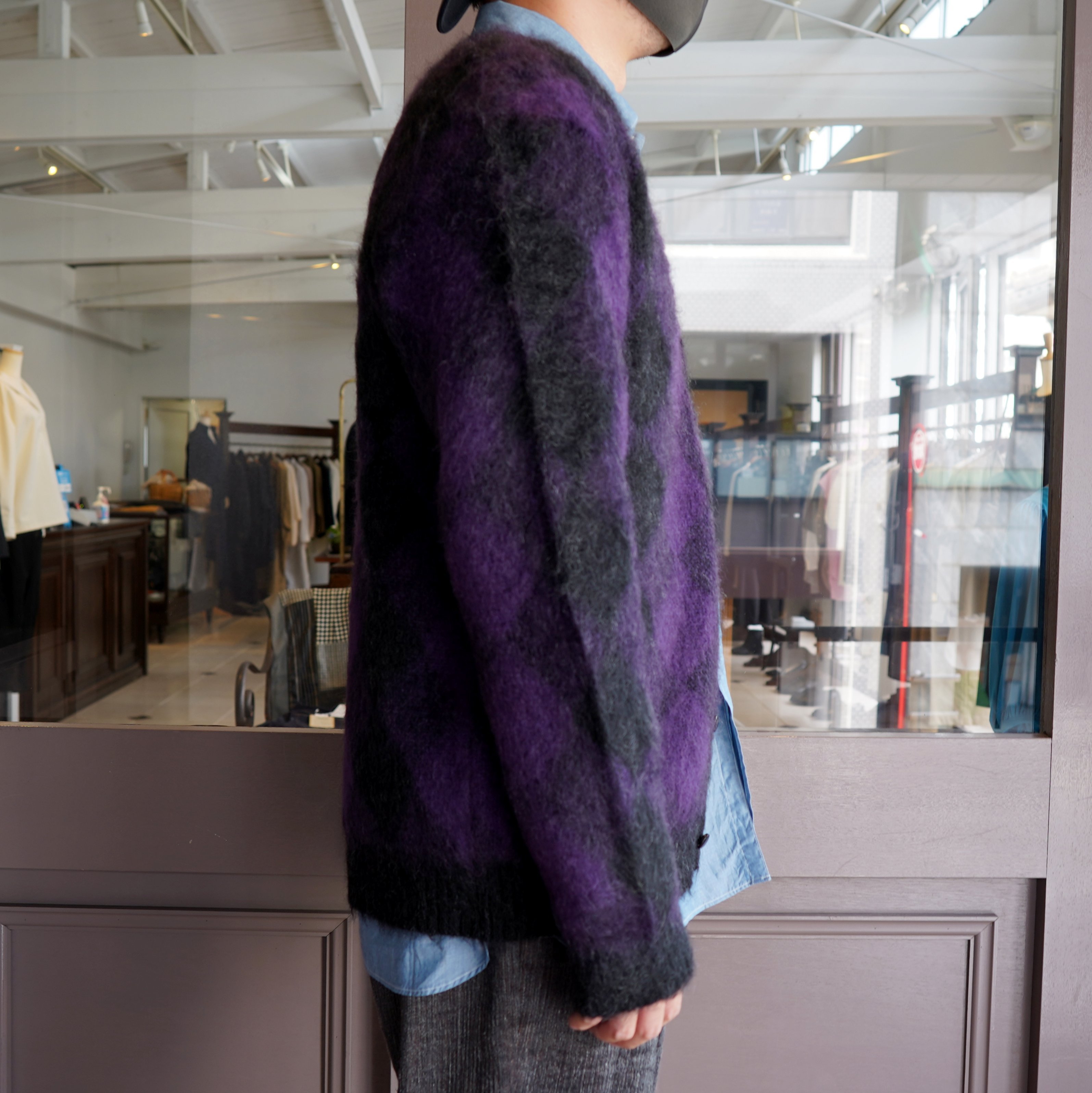 NEEDLES(ニードルズ)/MOHAIR CARDIGAN - DIAMOND -CHARCOAL- #JO257(5)