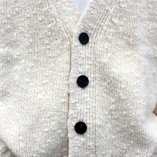 STUDIO NICHOLSON(スタジオニコルソン)/ BOUCLE MERINO 1.5GGG BOUCLE CARDIGAN -MILK- #SNM-759(5)