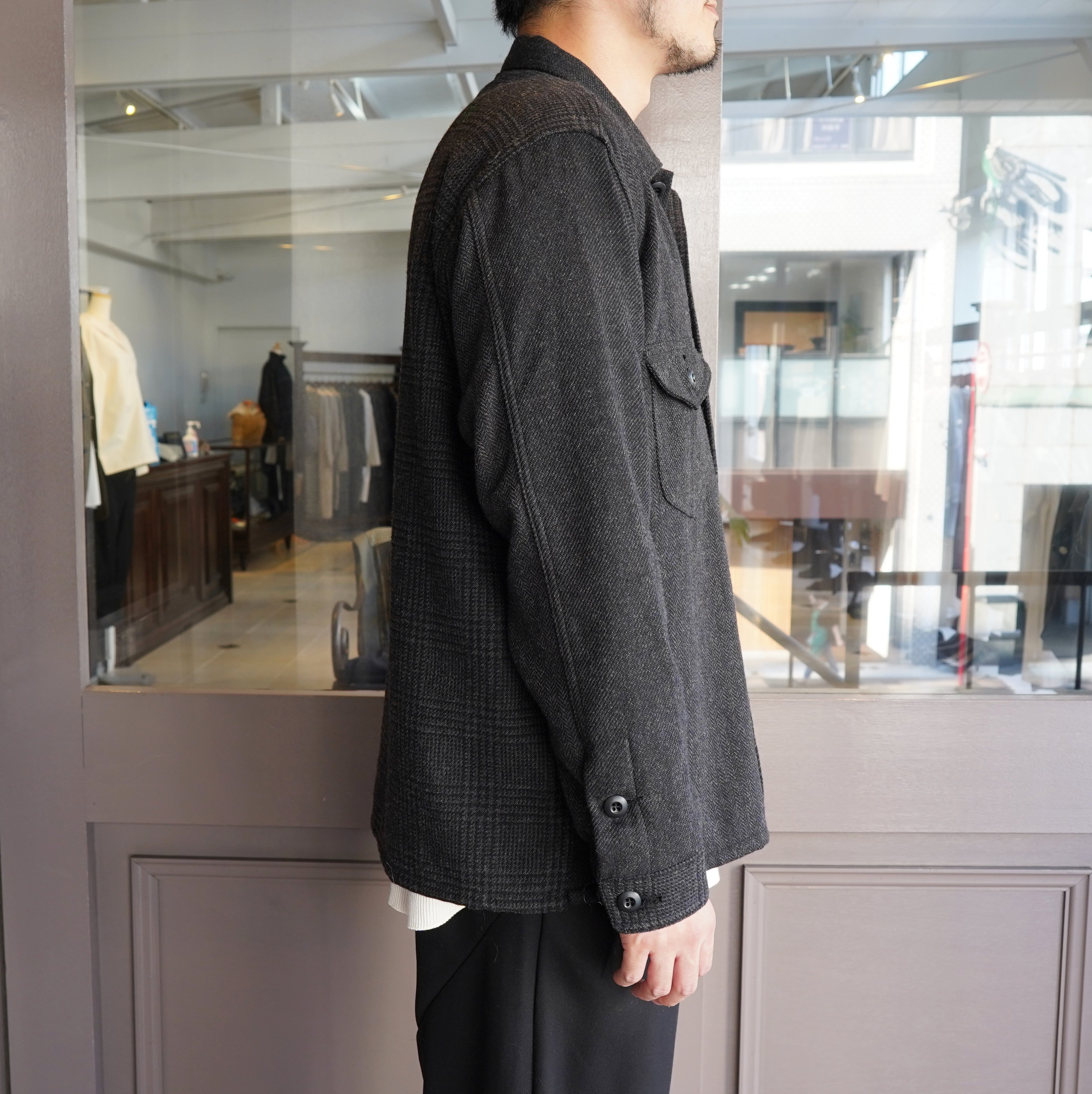 South2 West8(サウスツーウエストエイト)/Smokey Shirt TWEED/CRAZY PATTERN -CHARCOAL- #JO792(5)
