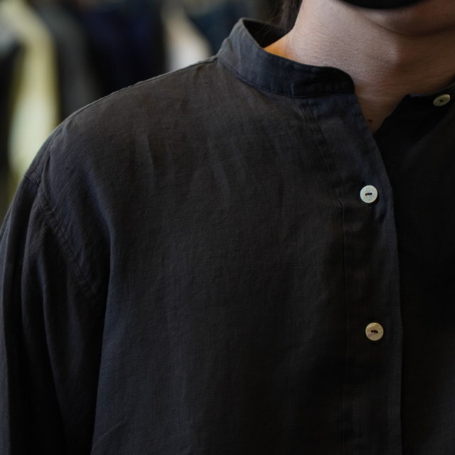 【25SS】MAATEE&SONS(マーティーアンドサンズ)/ ドS LINEN PULLOVER シャツ -SUMI,TAKESUMI- #MT5103-0618(5)