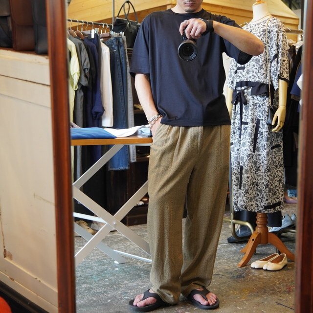 【25SS】MAATEE&SONS(マーティーアンドサンズ)/ SILK S/SLEEVE LOOSE TEE -NAVYWHITE,BLACK- #MT5103-0814(5)