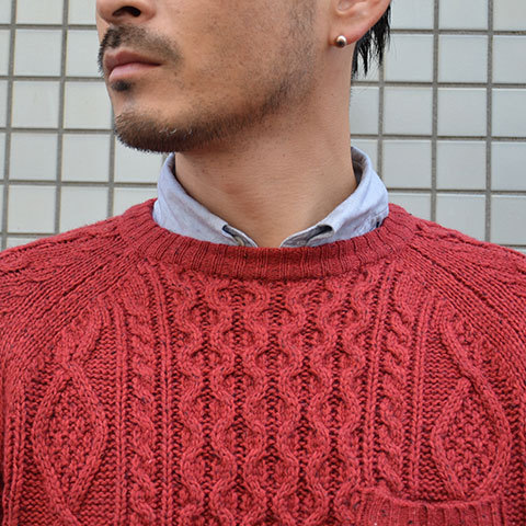 SATURDAYS SURF NYC(T^f[YT[t NYC) Keith Cable Knit -Brick- (6)
