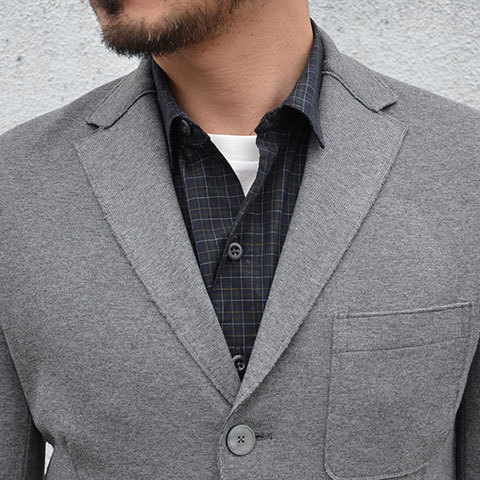 Harris Wharf London (ハリスワーフロンドン) Man Jacket Interlock -(140)middle grey- (6)