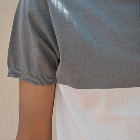 EEL products(イ―ルプロダクツ) G45POLO -(16)グレー×ホワイト- E-15631(6)