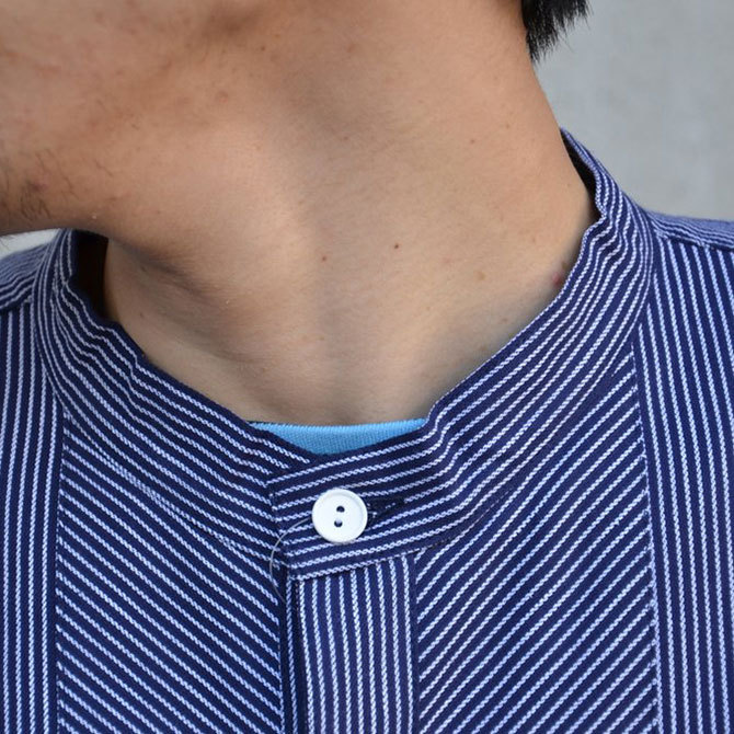 modAS(モダス) OLD GERMAN COTTON STRIPE PULLOVER FISHERMAN SHIRT -NAVY-(6)