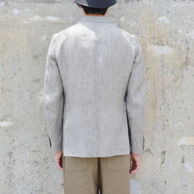 OLDMAN'S TAILOR(オールドマンズテーラ) 2Bストライプジャケット -GRY X NTL STRIPE-(6)