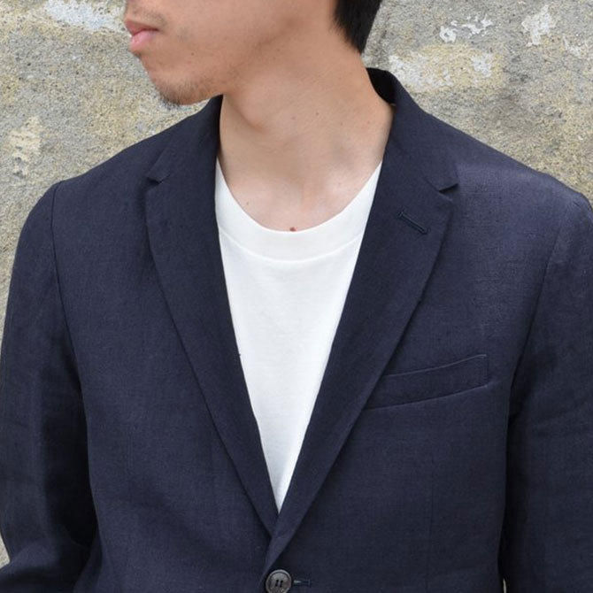 OLDMAN'S TAILOR(オールドマンズテーラ) 2Bリネンジャケット -NAVY-(6)