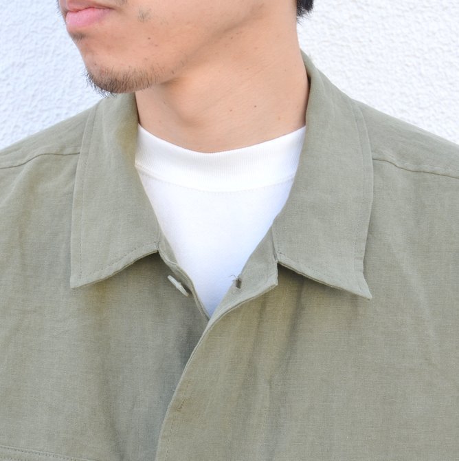 AURALEE(オーラリー)/ WASHED LINEN BIG FATIGUE JACKET -OLIVE GREEN- #A7SJ01LP(6)