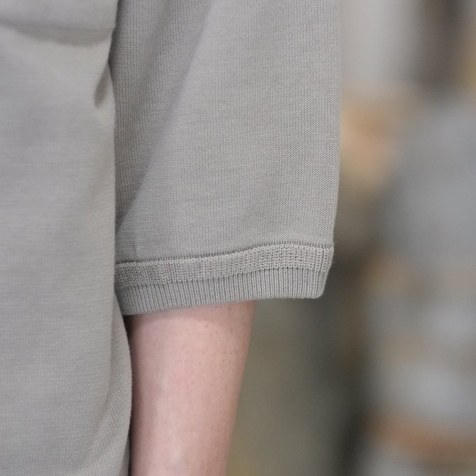 【2018 SS】crepuscule(クレプスキュール) POCKET KNIT TEE 3/4 -Gray Beige- #1801-006(6)