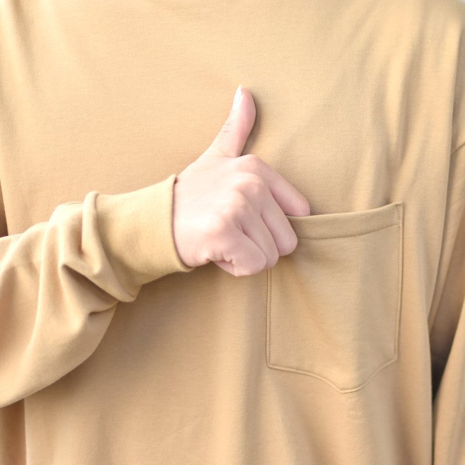 【2018 AW】 Graphpaper (グラフペーパー) L/S Pocket Sweat Tee -BEIGE- #GM183-70078(6)