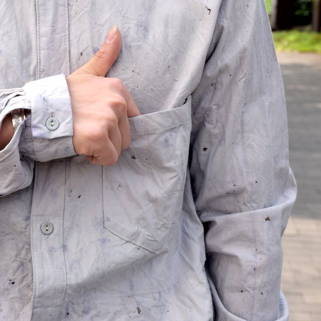 【30% off sale 】FRANK LEDER(フランクリーダー) BLUE BERRY DYED VINTAGE BEDSHEET SHIRT+JEWERY#0616019-35(6)