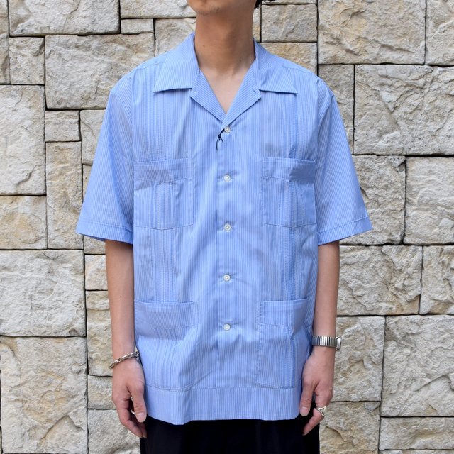 【2019 SS】AURALEE(オーラリー)/ FINX SILK STRIPE CUBA SHIRTS-BLUE STRIPE-#A9SS02FS(6)