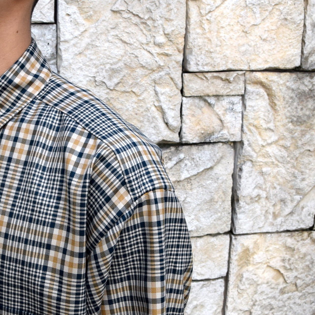 y30% off salezy2019 AW z MARKAWARE(}[JEFA)/Organic Wool Check Serge Comfort Fit Shirts -BEIGE- (6)
