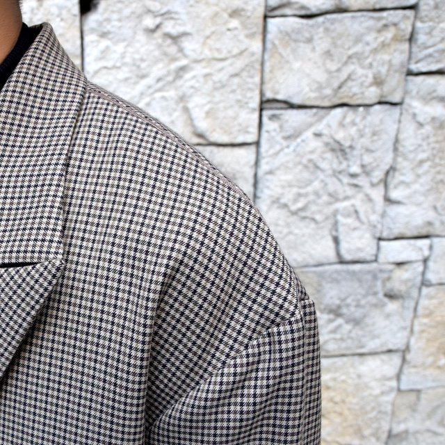 YOKE(ヨーク)/FIVE COLORS PLAID WOOL LOOSE DOUBLE BREASTED JACKET -BEIGE PLAID- #YK19AW0047J(6)