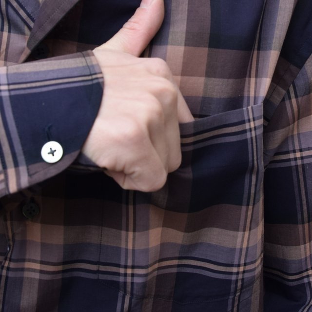 【2020 SS】blurhms(ブラームス) / Open Collar Shirt L/S -DARK MADRAS- #BHS-20SS017CP(6)