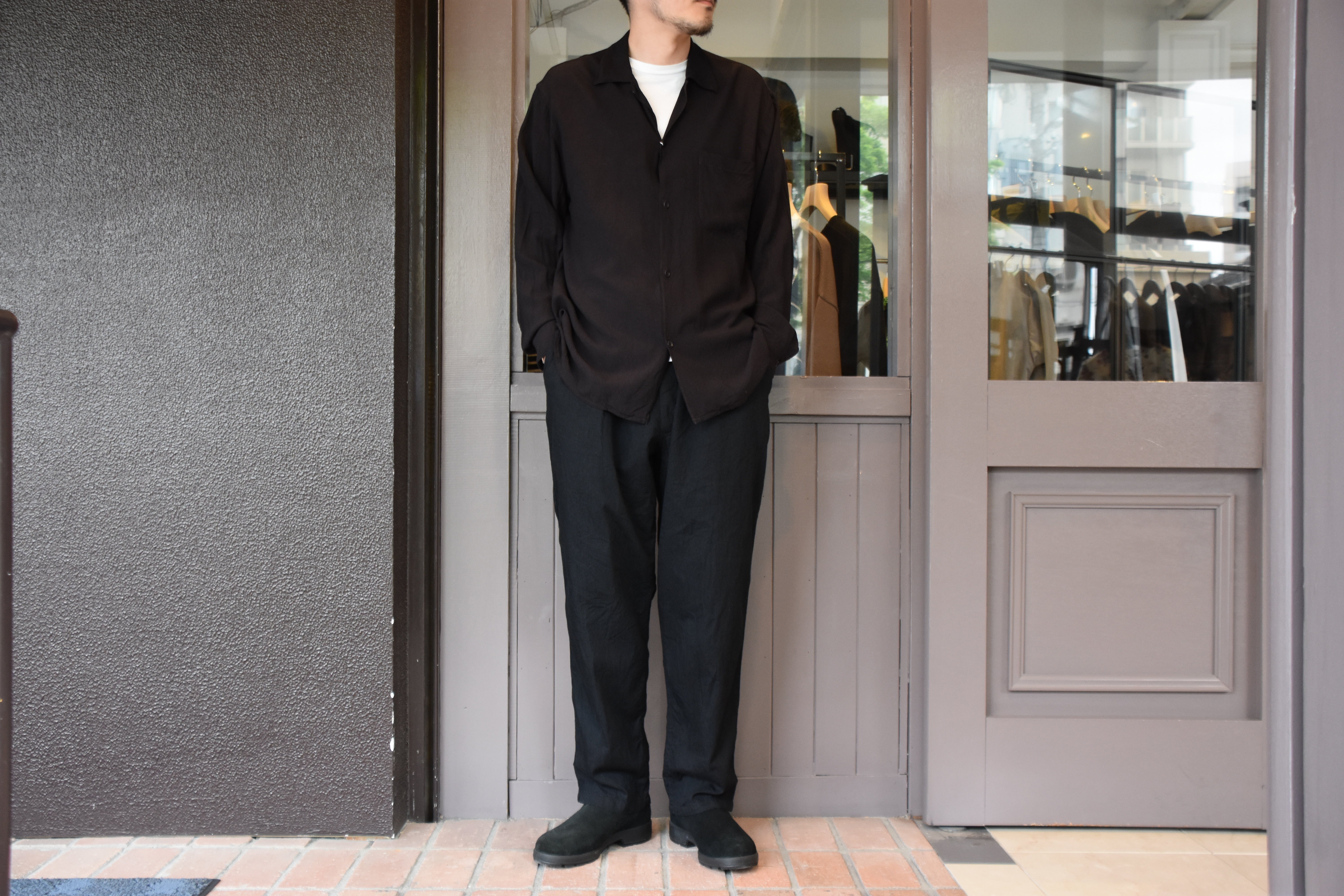 【2020 SS】COMOLI (コモリ) レーヨンオープンカラーシャツ#R01-02006(6)