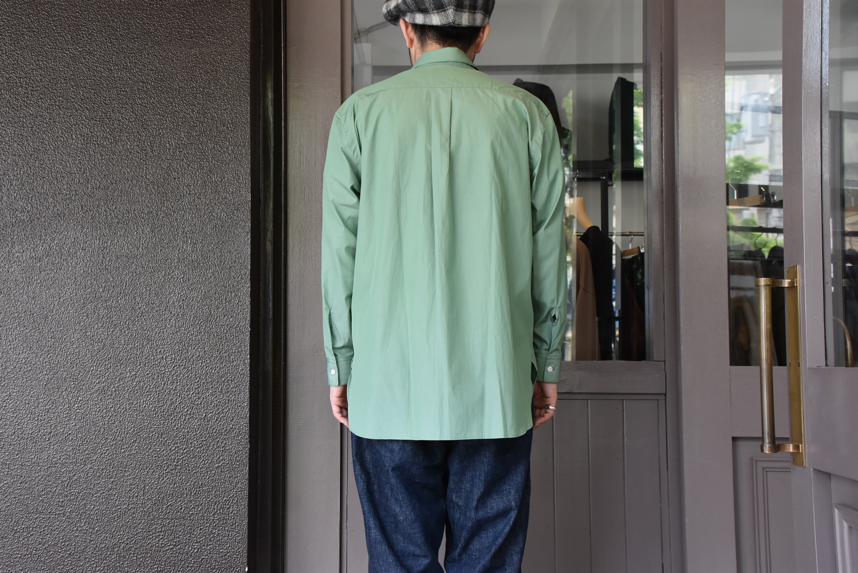 【2020 SS】 Cristaseya(クリスタセヤ)/ HANDMADE POPELINE MENS SHIRT -Sage- #05SP-S(6)