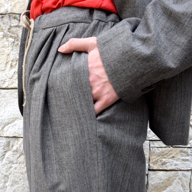 【2020 SS】FRANK LEDER(フランクリーダー)/ LIGHT GREY COTTON DRAWSTRING TROUSERS -GREY- #0913050-95(6)
