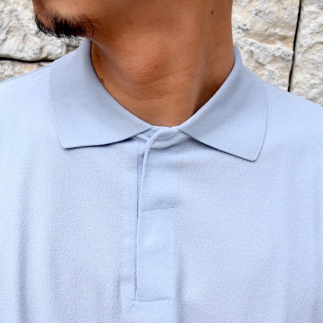 【2020 SS】AURALEE(オーラリー)/ HARD TWIST AMUNZEN DOUBLE CLOTH POLO -L.BLUE- #A20SP02KN(6)