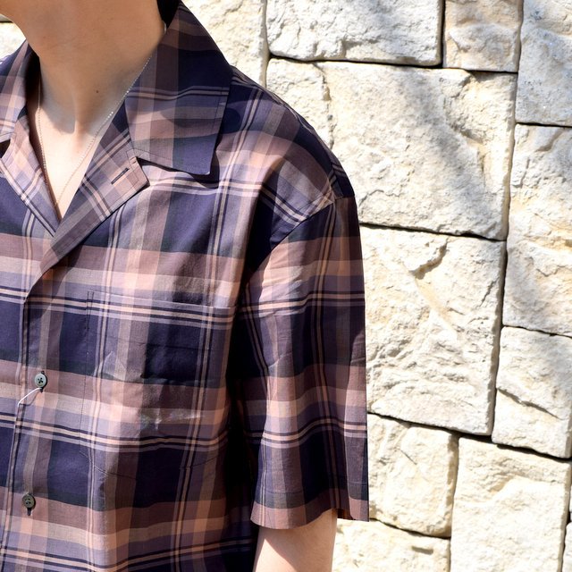 【2020】blurhms(ブラームス) / OPEN COLLAR SHIRT S/S -DARK MADRAS- #BHS-20SS018CP(6)