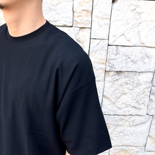 【2020】AURALEE(オーラリー)/ HARD TWIST AMUNZEN DOUBLE CLOTH TEE -BLACK- #A20ST01KN(6)