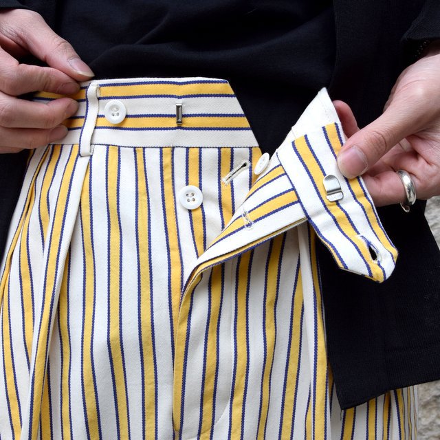 【2020 SS】NEAT(ニート)/ LAL STRIPE WIDE PANTS -PURPLE×YELLOW- #20-01LSW(6)