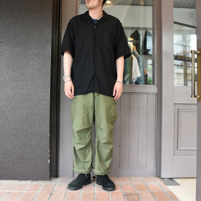 【2020 SS】COMOLI (コモリ) ベタシャンオープンカラーシャツ#R01-02011 -BLACK-(6)