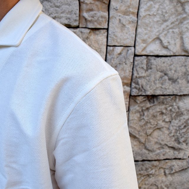 【30% off sale】【2020】FRANK LEDER(フランクリーダー)/ WHITE LINEN S/S OPEN COLLAR SHIRT -WHITE- #0916053(6)