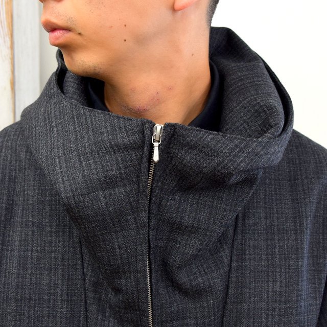 AURALEE(オーラリー)/ BLUEFACED WOOL DOUBLE CLOTH ZIP HOODIE -MIX CHARCOAL- #A20AB02BN(6)