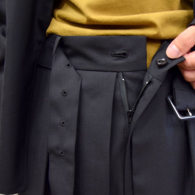 YOKE(ヨーク)/ FRONT TUCK BELTED WIDE TROUSERS -BLACK- #YK20AW0158P(6)