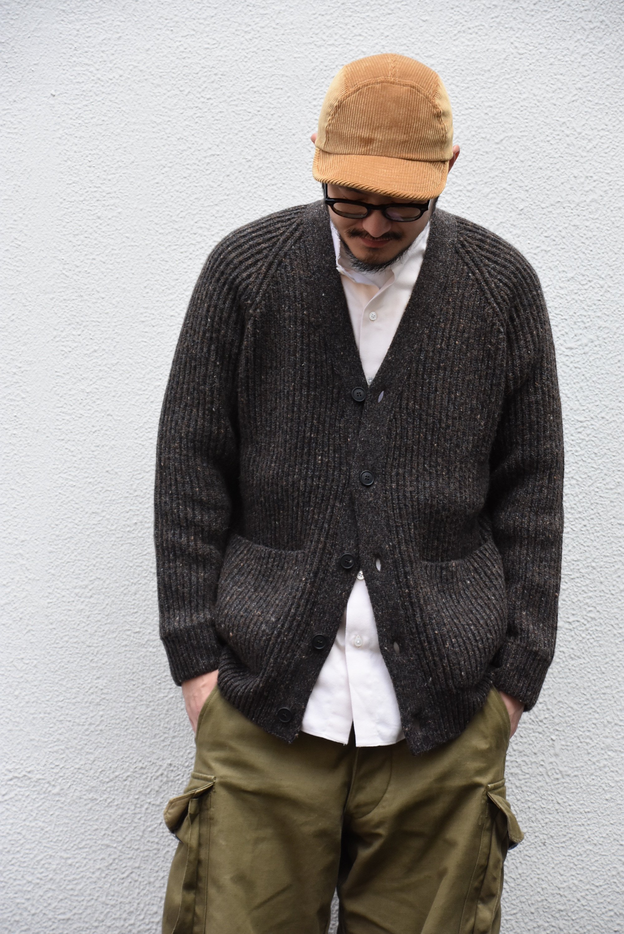 【2020】 Cristaseya(クリスタセヤ)/ CAMEL RIBBED CARDIGAN-BROWN- #22KA-CA-BB(6)