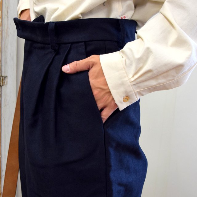 FRANK LEDER(フランクリーダー)/ MOLESKIN 2TUCK TROUSERS -NAVY- #0723026(6)